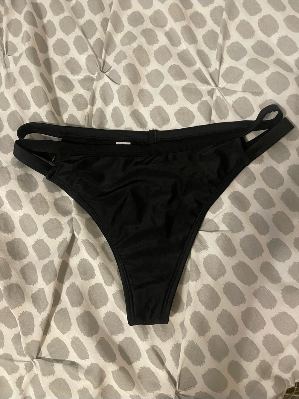 Black Women's Bikini Bottom - Classic Side Strap Swimwear